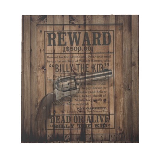 Bloc-note rustique texas star cowboy western country double  (Devant)