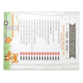 Bloc-note RV Camper Devinez Qui Woodland Baby shower Game Pa (Devant)