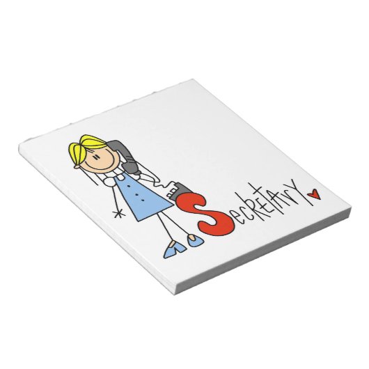 Bloc-note S est pour le secrétaire (Incliné)