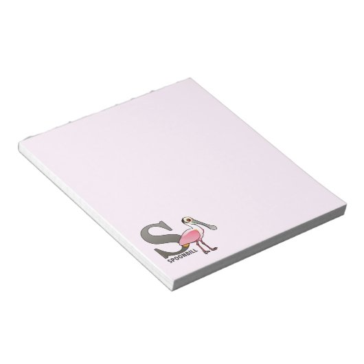 Bloc-note S est pour Spoonbill (Incliné)