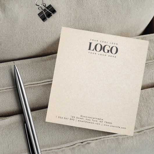 Bloc-note Sable Beige Ajouter Votre Rectangle Logo Entrepris