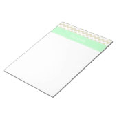 Bloc-note Sable Beige Blanc Chevron Nom de la monnaie Monogr (Incliné)