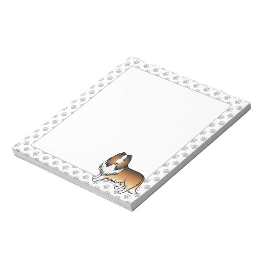 Bloc-note Sable Rough Collie mignonne Cartoon Chien & Pâtes (Tourné)