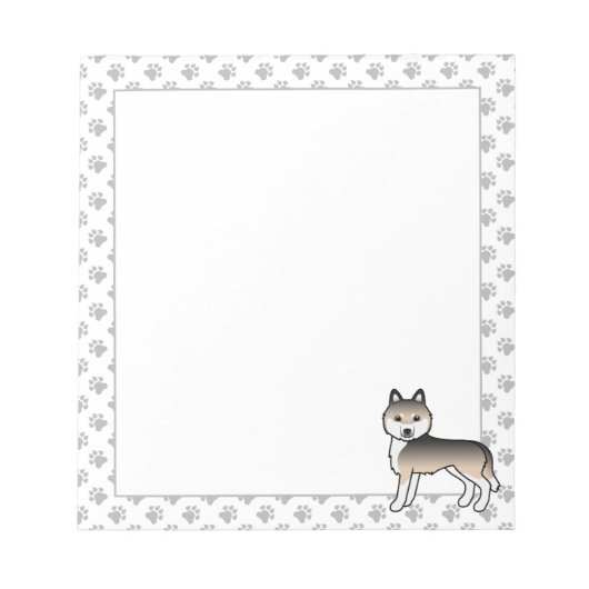 Bloc-note Sable Siberian Husky Chien de Dessin Animé Mignon (Devant)