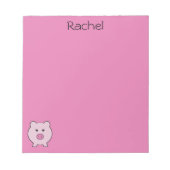 Bloc-note Sadie le cochon rose ~ mignonne fille Kawaii (Devant)