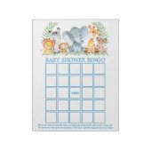 Bloc-note Safari Animaux Baby shower Bingo Bleus Feuilles (Tourné)