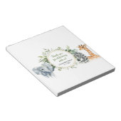 Bloc-note Safari baby shower verdure enveloppes de bar à suc (Incliné)