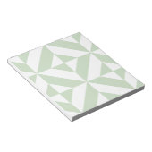 Bloc-note Sage Green Geometric Deco Cube Pattern (Incliné)