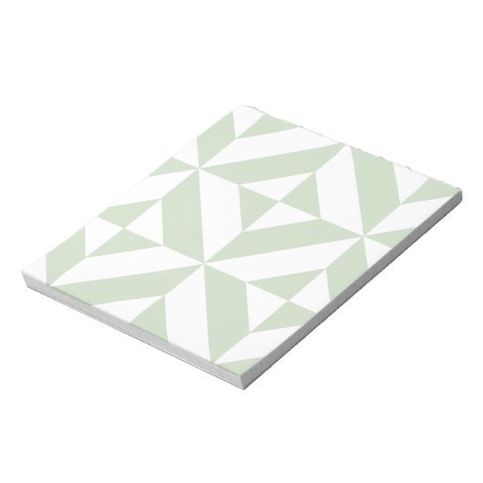 Bloc-note Sage Green Geometric Deco Cube Pattern (Tourné)