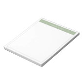 Bloc-note Sage moderne élégant Vert Simple Nom de la bordure (Tourné)
