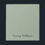 Bloc-note Sage Vert minimaliste Professionnel Simple<br><div class="desc">Ces notes peuvent être utilisées pour n'importe quoi, des listes de remerciements aux listes de choses à faire, elles peuvent être utilisées au bureau ou à la maison pour le rappeler. Ces simples et minimalistes peuvent être personnalisés pour inclure un nom ou n'importe quel texte de votre choix. Si vous...</div>