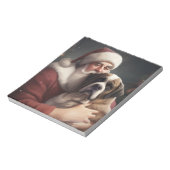Bloc-note Saint Bernard avec le Père Noël Fête de Noël (Tourné)