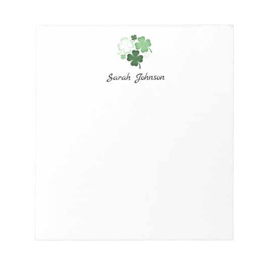 Bloc-note Saint-Patrick personnalisé Trèfle (Devant)
