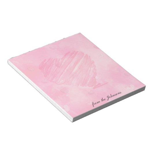 Bloc-note Saint Valentin au coeur rose (Incliné)