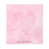 Bloc-note Saint Valentin au coeur rose (Devant)