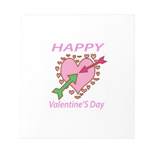 Bloc-note Saint Valentin Cadeau Romantique Coeur en Flèches (Devant)