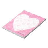 Bloc-note Saint Valentin Coeur blanc et Arrière - plan rose (Tourné)