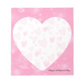 Bloc-note Saint Valentin Coeur blanc et Arrière - plan rose (Devant)