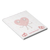 Bloc-note Saint Valentin Joli Coeur Rouge et Petits Coeurs (Incliné)