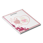 Bloc-note Saint-Valentin Mignonne ours en peluche et Coeurs  (Incliné)