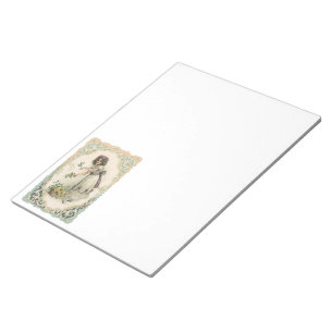 Bloc-note Saint-Valentin vintage, fille victorienne avec des