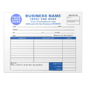 Bloc-note Sales Invoice Form Custom Printed with Your Info (Devant)