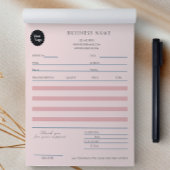 Bloc-note Salon de beauté de maquillage Rose Gold facture ve