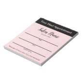 Bloc-note Salon de Beauté Rose Votre Prochain Rappel de Rend (Tourné)