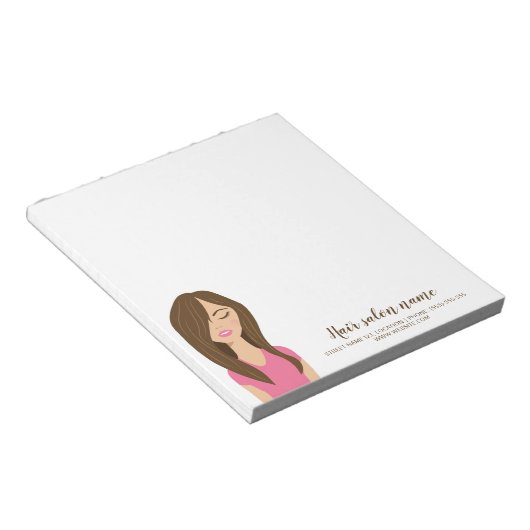 Bloc-note Salon de coiffure sur mesure pour femme de cheveux (Incliné)