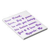 Bloc-note Salutation de la saison festive "Cher ami" (Incliné)