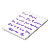 Bloc-note Salutation de la saison festive "Cher ami" (Tourné)