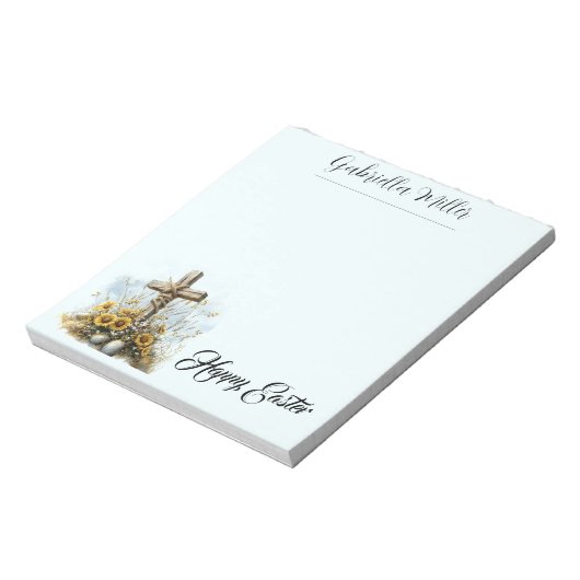 Bloc-note Salutation de Pâques de foi printanière et florale (Tourné)