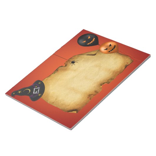 Bloc-note Salutation de vieux parchemin d'Halloween (Incliné)