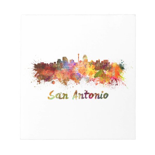 Bloc-note San Antonio skyline in watercolor (Devant)