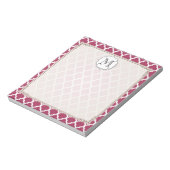 Bloc-note Sangria Carrelage rouge marocain avec Monogramme p (Tourné)