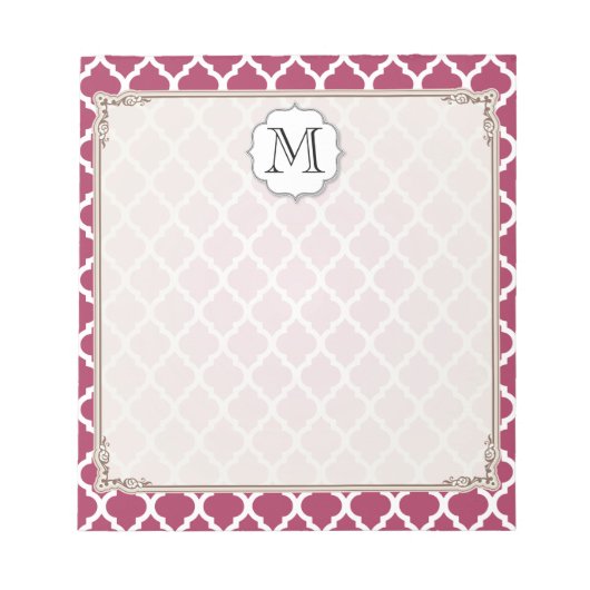 Bloc-note Sangria Carrelage rouge marocain avec Monogramme p (Devant)