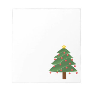 Bloc-note Sapin de Noël sur fond blanc