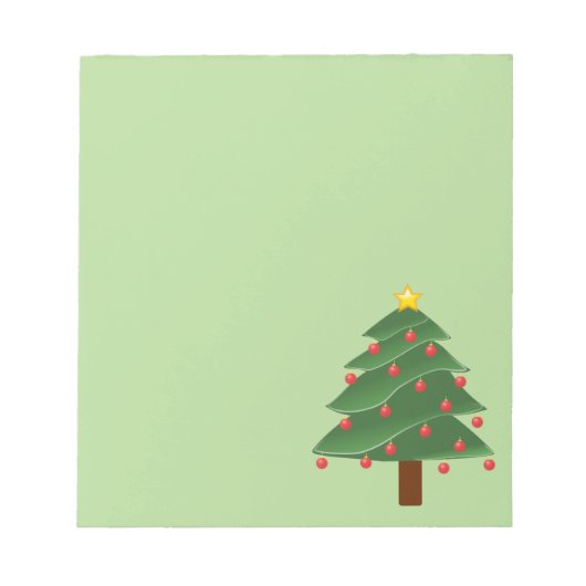 Bloc-note Sapin de Noël sur fond vert clair (Devant)