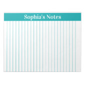 Bloc-note Sarcelle 8,5x11 format lettre nom vertical gauche (Devant)