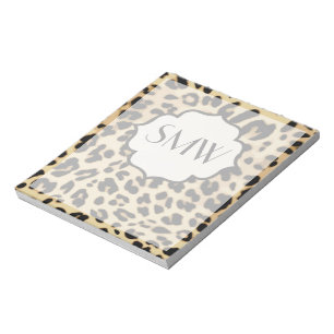 Bloc-note Sassy Empreinte de léopard Monogrammed