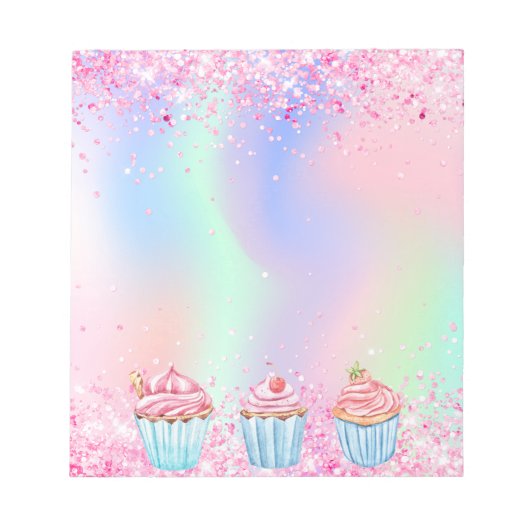Bloc-note Saupoudrer de cupcakes à pâte rose (Devant)