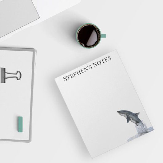 Bloc-note Sauter grand requin blanc Personnalisé
