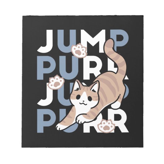 Bloc-note Sauter Purr Jump : Conception de chat joueuse avec (Devant)