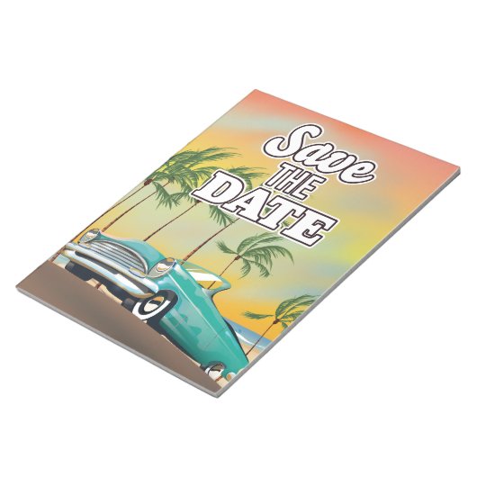 Bloc-note Sauver la date voiture classique (Incliné)