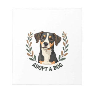 Bloc-note Sauver une vie Adopter un chien Illustration vinta