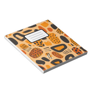 Bloc-note "Savanna Pop : Vibes tribales en orange et noir"