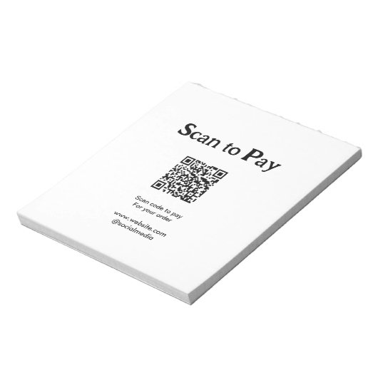 Bloc-note Scanner pour payer la commande QR code ajouter un (Tourné)