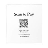 Bloc-note Scanner pour payer la commande QR code ajouter un (Devant)