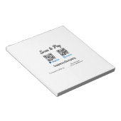 Bloc-note Scanner pour payer le code q r paypal venmo ajoute (Incliné)