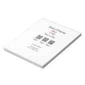 Bloc-note Scanner pour payer le logo de l'entreprise code Q  (Tourné)